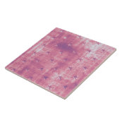 Funky Pink Grunge Star Pattern Tile Tegeltje (Zijkant)