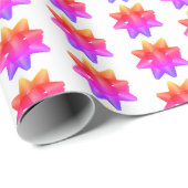 Funky Pink Paars Ombre Bows Pattern on White Cadeaupapier (Rol Hoek)