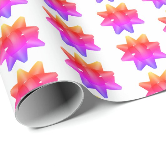 Funky Pink Paars Ombre Bows Pattern on White Cadeaupapier (Rol Hoek)