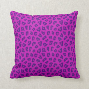 Funky Pink & Paarse Leopard Print Pattern Pillow Kussen