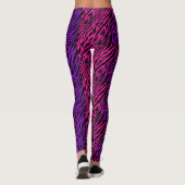 Funky Pink Paarse Zebra Print Leggings (Achterkant)