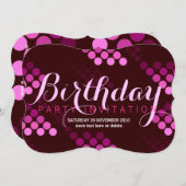 Funky Pink Party II Invitation d'anniversaire (Devant / Derrière)