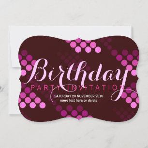 Funky Pink Party II Invitation d'anniversaire