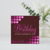 Funky Pink Party Invitation d'anniversaire (Debout devant)
