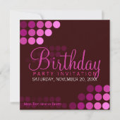 Funky Pink Party Invitation d'anniversaire (Devant)