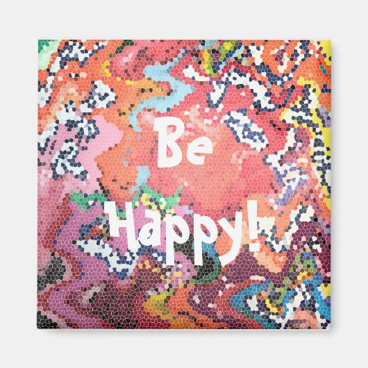 Funky Pink Pastels Abstract Magneet (Voorkant)