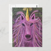 Funky Pink unicorn Briefkaart (Voorkant / Achterkant)