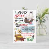 Funky Pirate Anniversaire Fête Invitation (Debout devant)