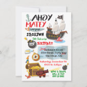 Funky Pirate Anniversaire Fête Invitation (Devant)