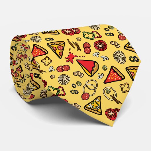 Funky Pizza Slices Stropdas (Opgerold)