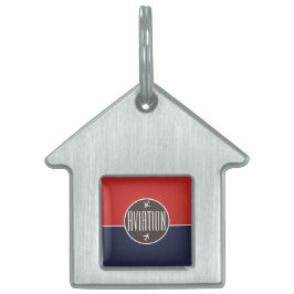 Funky Plane Airplane Pilot Aviation Flying Huisdieren Naamplaatje