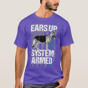 Funky Police K9 Tshirt mince Ligne bleue Oreilles 
