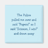Funky Police Rock Ciseaux de papier Fridge Magnet (Devant)