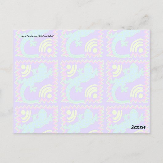 Funky Polka Dot Lizard Pattern Animal Design Briefkaart (Achterkant)