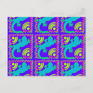 Funky Polka Dot Lizard Pattern Animal Design Briefkaart