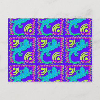 Funky Polka Dot Lizard Pattern Animal Design Briefkaart