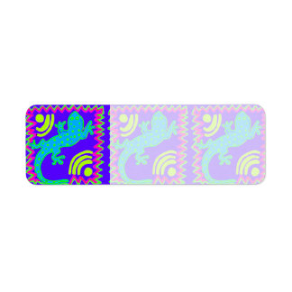 Funky Polka Dot Lizard Pattern Animal Design Etiket