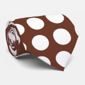 Funky Polka Dot Stropdas (Koffie) (Opgerold)