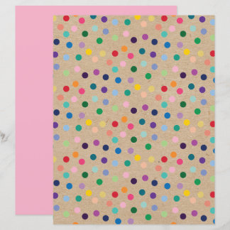 Funky Polkadots Faux Brown Kraft Scrapbook Papier