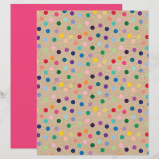 Funky Polkadots Faux Brown Kraft Scrapbook Papier