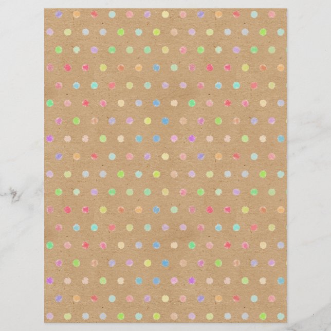 Funky Polkadots Faux Brown Kraft Scrapbook Papier (Voorkant)
