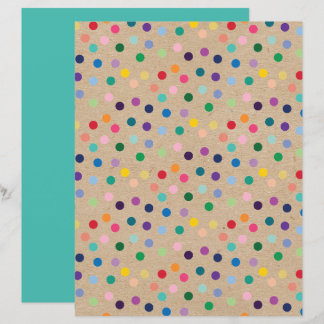 Funky Polkadots Faux Brown Kraft Scrapbook Papier