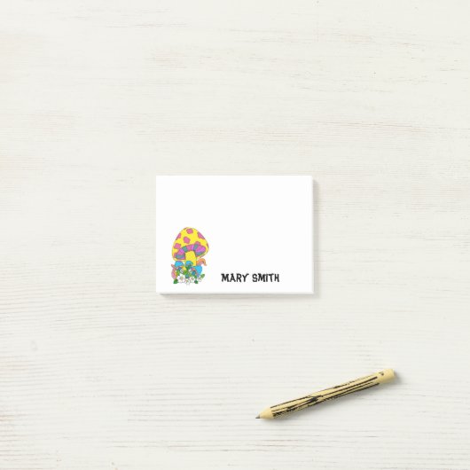Funky Pop-Art Mushroom Post-it® Notes (Op bureau)