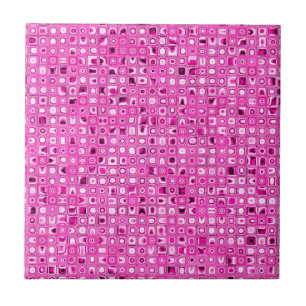 Funky 'Pretty In Pink' Mosaic Tiles Pattern Tegeltje