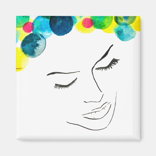 Funky psychedelic bubble hair magneet (Voorkant)