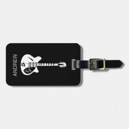 Funky Psychedelic Guitar Pop Art Music Instrument Bagagelabel