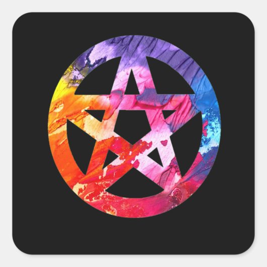 Funky Psychedelic Pentacle Sticker (Voorkant)