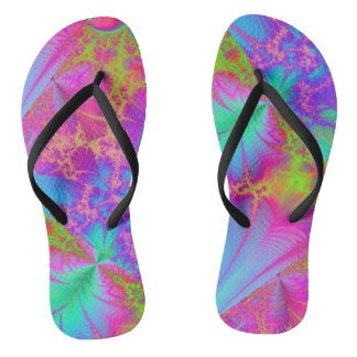 Funky Psychedelic Rainbow Colors Teenslippers