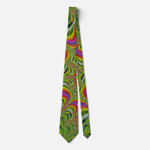 Funky Psychedelic Stripes Fractal Abstract Stropdas