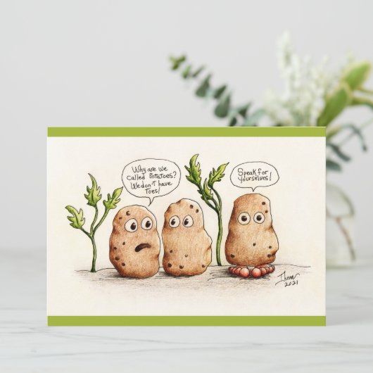 Funky Pun Potatoes Carte Plat (Debout devant)