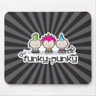 Funky-Punky Black Mousepad Muismat