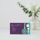 Funky Purple Green & Blue avec Logo Carte de visit (Debout devant)