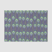 Funky Purple Lime Green Peacock Feather Decoupage Tissuepapier (Voorkant)