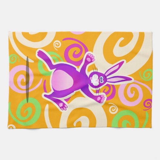 Funky rabbit, keukenhanddoek (Horizontaal)