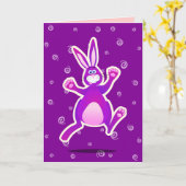 Funky rabbit, wenskaart kaart (Gele Bloem)