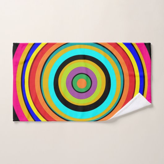 Funky Rainbow Circles Bulls Oogontwerp Bad Handdoek (Handdoek)