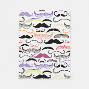 Funky Rainbow Mustache Design Fleece Deken