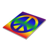 Funky Rainbow Peace Symbol Tegeltje (Zijkant)