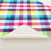 Funky Rainbow Plaid Motif Large couverture Sherpa (3/4)