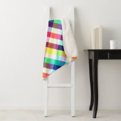 Funky Rainbow Plaid Motif Moyen Sherpa Blanket (En situation)