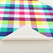 Funky Rainbow Plaid Motif Moyen Sherpa Blanket (3/4)
