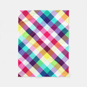 Funky Rainbow Plaid Motif petite couverture en pol