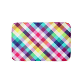 Funky Rainbow Plaid Patroon Kleine Badmat