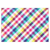 Funky Rainbow Plaid Patroon Medium Tafelkleed (Voorkant (Horizontaal))