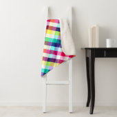 Funky Rainbow Plaid Pattern Grote Sherpa Deken (In situ)