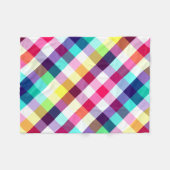 Funky Rainbow Plaid Pattern Kleine Fleece Deken (Voorkant (Horizontaal))